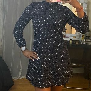 Navy blue polka dot dress